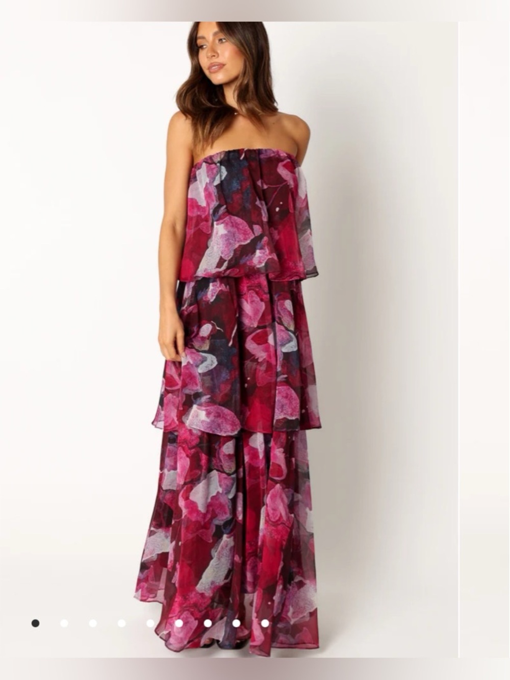 Petal & Pup BLOOM STRAPLESS MAXI Tiered DRESS - FLORAL XS